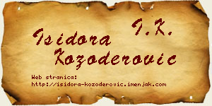 Isidora Kozoderović vizit kartica